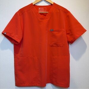 FIGS Men’s V-Neck Scrub Top in Orange